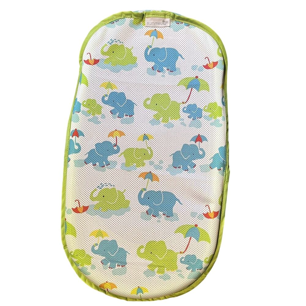 SUMMER infant boy newborn bath sling and shower unit Green Elephant